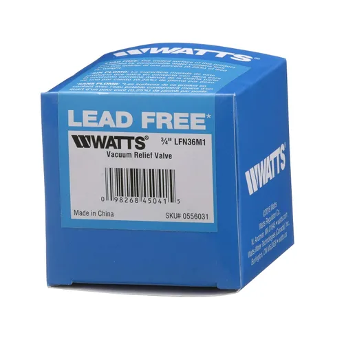 Miniatura 3 de Watts LFN36-M1 Válvula de alivio de vacío de perfil bajo para tanques de agua y calentador, 3/4 pulgadas