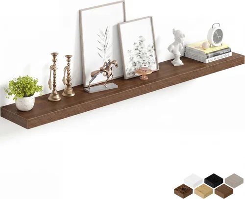 Miniatura 85 de Fun Memories Estantes flotantes de 16 pulgadas para pared, estantes de 8 pulgadas de profundidad para baño, dormitorio, cocina, montaje en pared