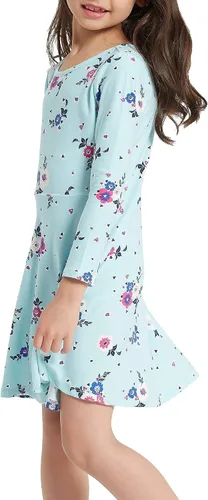 Miniatura 2 de V.&GRIN Vestido de primavera para niñas de 2T a talla 8, manga larga, unicornio, floral, twirly, casual, lindo, vestido para niños, vestidos