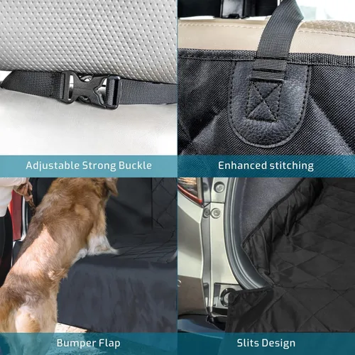 Miniatura 9 de Veckle Forro de carga para perros SUV, resistente al agua, con solapas laterales, protector de área de carga compacto a mediano con solapa