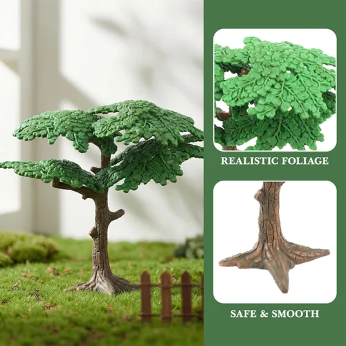 Miniatura 5 de Toddmomy Modelo de árbol paisajístico, mini ciprés de pino, paquete de 3 para bricolaje, diseño de tren, decoración de mesa de arena y decoración