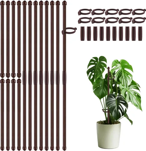 Miniatura 9 de 20 estacas de soporte para plantas de 17 pulgadas, palos de orquídea de jardín de SupKing extendidos a 3 pies, 4 pies y 5 pies, postes para plantas