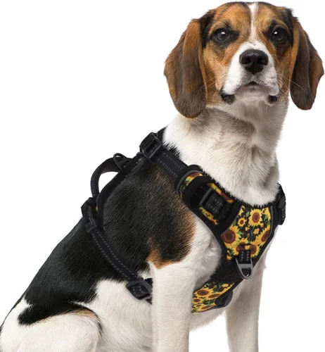 Miniatura 37 de PUPTECK Arnés para perro sin tirones para perros grandes, arnés para perro ajustable reflectante con mango de fácil control, arnés para mascotas