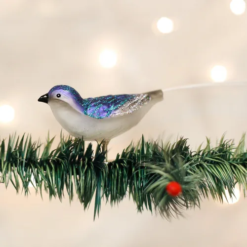 Miniatura 2 de Old World Christmas Adorno de vidrio soplado de golondrina para árbol de Navidad, decoración navideña artesanal, colección de clips de observador