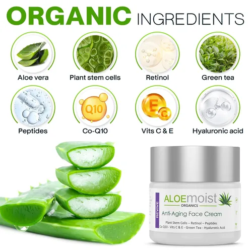 Miniatura 3 de Crema avanzada de retinol para la cara: Aloemoist Revive Crema facial antienvejecimiento para mujeres y hombres Retinoide tópico Reparación
