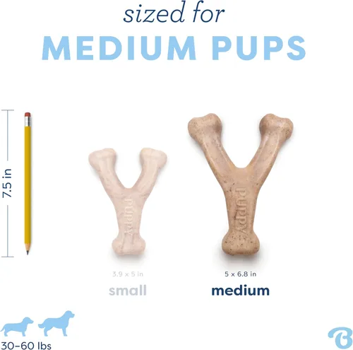 Miniatura 4 de Benebone Juguete para masticar de hueso en forma de espoleta para perros cachorros, sabor a tocino real, fabricado en Estados Unidos, mediano