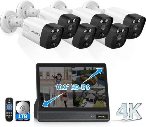 Miniatura 10 de Sistema de cámara de seguridad 4K PoE con monitor de 10.2 pulgadas, NVR de 8 canales HDD de 1 TB y 4 cámaras de doble lente, seguimiento automático