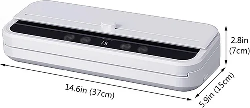 Miniatura 7 de Máquina selladora al vacío portátil, sellador automático de alimentos con cortador integrado, modos seco/húmedo, sellador al vacío compacto