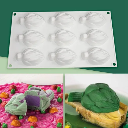 Miniatura 8 de mostsom Moldes de panadería con forma de cardo Molde de silicona para hornear para pastelería Forma de pastel para magdalenas Molde de donas Molde