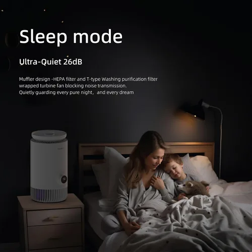 Miniatura 5 de Combo de purificador de aire y humidificador para dormitorio, purificador de aire HEPA 2 en 1 con humidificador evaporativo, sistema de aire