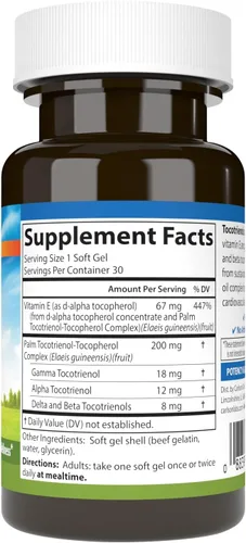 Miniatura 2 de Carlson - Tocotrienoles, 40 mg, con Vitamina E, Gamma, Alfa, Delta, Beta, de origen sostenible, 30 cápsulas blandas