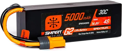 Spektrum 14.8V 5000mAh 4S 30C Smart G2 Hardcase LiPo Batería: IC5, SPMX54S30H5