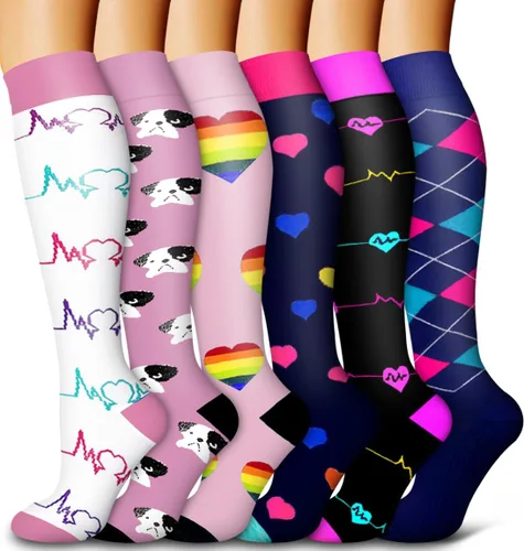 Miniatura 102 de 6 Pack Copper Compression Socks for Women and Men Circulation-Best Support for Medical, Running,Nursing,Athletic
