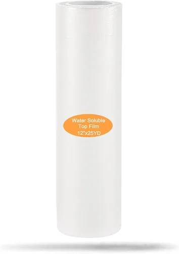 New Brothread Peso Ligero Transparente Lavable - Película de Acabado de Bordado Soluble en Agua - Rollo de 12" x 25 yardas - Corta en Varios Tamaños