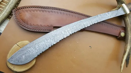 Miniatura 4 de SW-002 Espada de acero de Damasco, Gladio vikingo forjado a mano, espada de gladiador ranurada en sangre