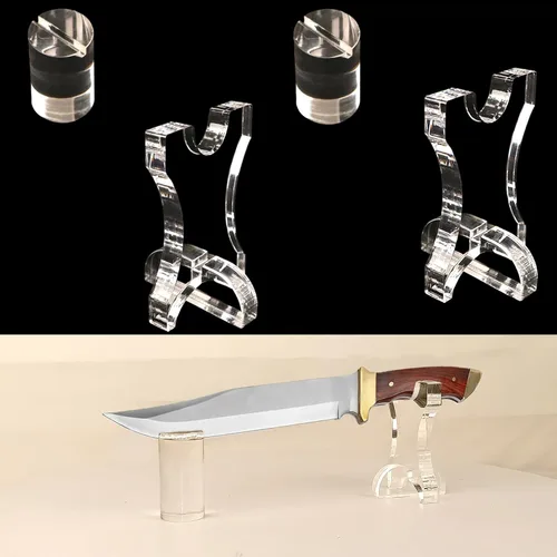 Miniatura 8 de WANLIAN Soporte de exhibición de cuchillos de acrílico para dagas, cuchillos plegables y cuchillas pequeñas, estante cilíndrico para decoración