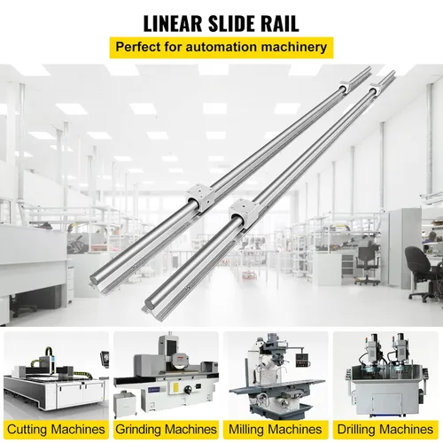 Miniatura 2 de OrangeA - Riel lineal 2 piezas SBR16-78.740 in, 2 rieles de guía lineal y 4 bloques de rodamientos de carro, kit de riel CNC Diapositiva lineal