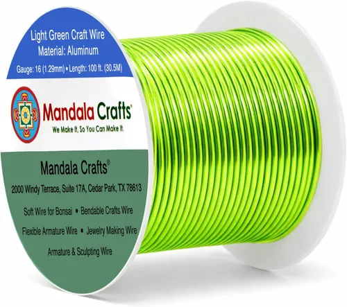 Miniatura 224 de Mandala Crafts - Alambre de aluminio anodizado de 8 calibre para hacer joyas - 9.75 m de alambre flexible negro colorido - Flexible para bonsái