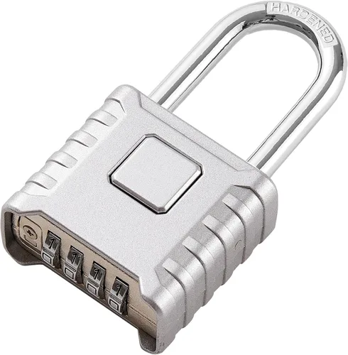 Miniatura 16 de 1 cerradura de combinación de 4 dígitos resistente, desbloqueo con un toque, función antierror, candado grande impermeable de alta seguridad
