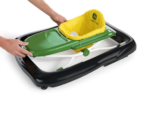 Miniatura 7 de Bright Starts John Deere 4 en 1 Gator Green Centro de actividades para bebés y andador de empuje con volante interactivo extraíble, juguete de 6