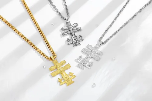 Miniatura 112 de CELESTIA Medallas de plata de ley 925 San Miguel/San Cristóbal/San Benito/San Gabriel/Virgen María/Jesús/Caravaca/Metatrón/Sello de los Siete