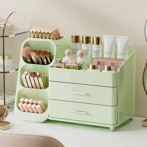 Miniatura 14 de Organizador de maquillaje con cajones para tocador, espacioso estuche de exhibición de cosméticos, solución de almacenamiento perfecta para tus