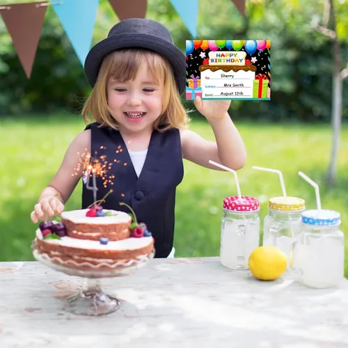 Miniatura 3 de D24TIME Certificados de cumpleaños para el aula de los niños – 36 piezas de regalos de feliz cumpleaños para estudiantes, profesores, suministros