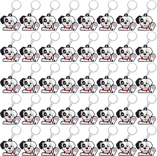 CiciBear Paquete de 40 llaveros de perro irregular, decoración de fiesta para cachorros, animales de mascota, Let's Pawty, amante de los animales,