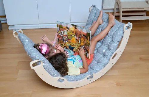 Miniatura 16 de Arco de escalada Arco de balancín Montessori Arco con almohada acogedora Arco de escalada de madera con cojín Arco de escalada de madera