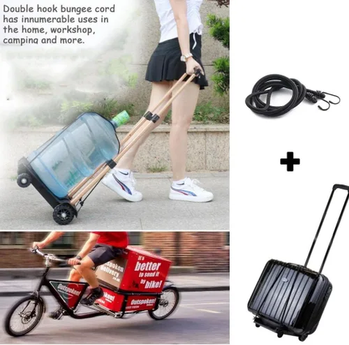 Miniatura 7 de Lanlord Cuerdas elásticas de látex negro resistente para exteriores de 30 pulgadas con correas elásticas de gancho, 4 unidades de 30 pulgadas
