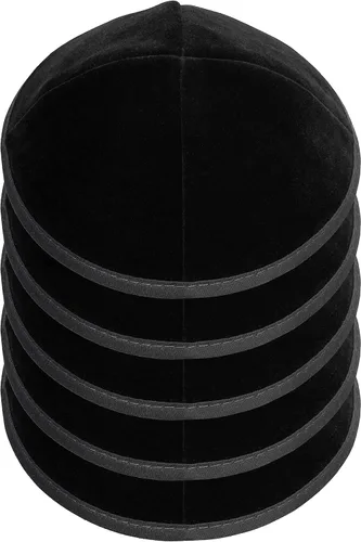 Miniatura 9 de Paquete de 5 piezas – Hq Satin/Lino/Velvet/Seda Cruda/Gamuza Kippah para hombre, sombrero Yamaka diseñado en Israel – Kippot Bulk