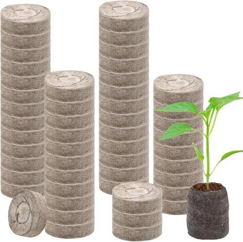 Miniatura 7 de Legigo 50 cápsulas de tierra de 1.181 in de turba, vainas de tierra para siembra, cápsulas de turba de tierra para semillas comprimidas, tapones