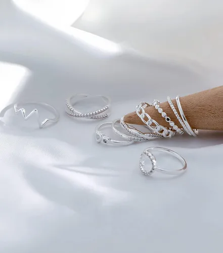 Miniatura 5 de KOHOTA Juego de 10 anillos chapados en oro de 14 quilates para mujer, apilables, anillos de nudillos apilables de oro, paquete de anillos apilables