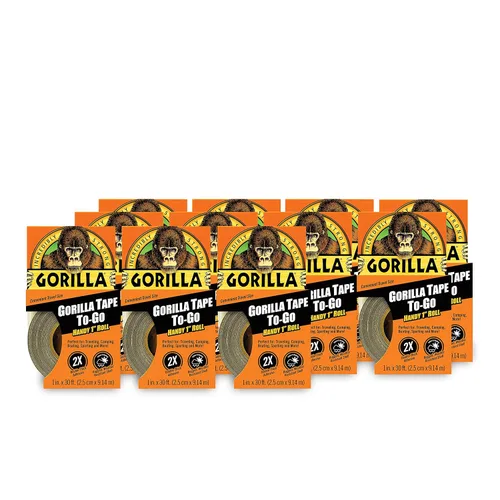 Miniatura 7 de Gorilla 6100101-7 Cinta adhesiva para llevar, 1" x 10 yardas, negro, (paquete de 7), paquete de 7, 7