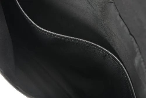 Miniatura 6 de Maletín de cuero para hombre, bolso de mano con solapa tipo sobre, Negro