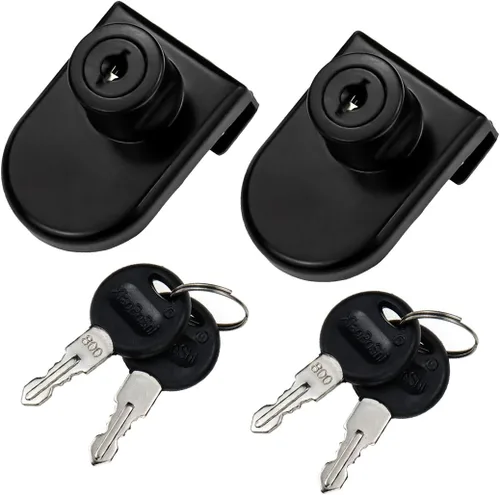 Miniatura 14 de Cerradura de vitrina sin taladro para vidrio de 0.2 a 0.3 pulgadas, llave igual, montaje puerta a puerta, 2 juegos ovalados cromados de 3.35 x 1.49
