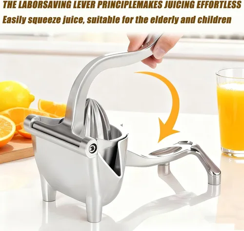 Miniatura 7 de Exprimidor de mano - Exprimidor manual de aluminio, exprimidor de mano grande, extractor de jugo de frutas resistente para limón, naranja, lima, 1