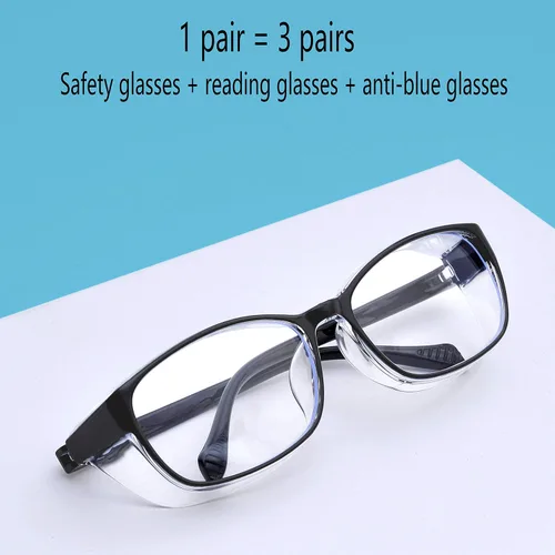 Miniatura 4 de willochra Gafas de seguridad con lectores 0~+400 para mujeres y hombres, gafas de lectura con luz azul de seguridad, gafas de protección ocular