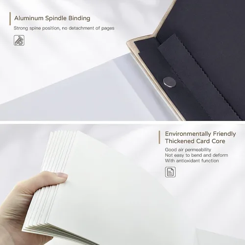 Miniatura 7 de Popotop Álbum de fotos grande autoadhesivo 4x6 5x7 8x10 Álbum de recortes DIY Libro de imágenes, Regalos para mamá, familia, bebé y boda, con Beige