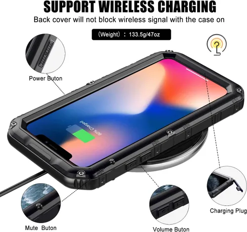 Miniatura 7 de Mitywah Funda impermeable para iPhone 11 Pro, resistente grado militar, a prueba de golpes, protección de pantalla integrada, resistente y gruesa