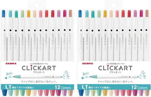 Miniatura 9 de Zebra Clickart - Bolígrafo a base de agua Calm Dark 12 colores, Wyss22-12Cdk Blanco