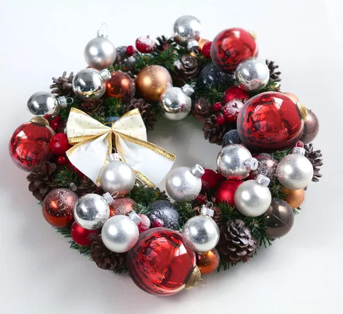 Miniatura 4 de Juego de 4 adornos de vidrio de mercurio rojo (bola antigua en relieve de 3.15 pulgadas) perfectos para árbol de Navidad, decoración colgante