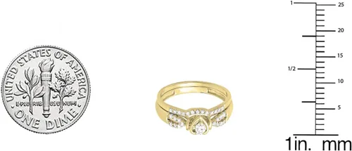 Miniatura 2 de Dazzlingrock Collection Anillo de compromiso nupcial en forma de corazón de oro de 10 quilates con diamantes de 0.25 quilates (ctw) 14 CT