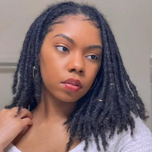 Miniatura 12 de Loc - Extensiones de cabello humano de 0.2cm de ancho, 4 pulgadas, 10 hebras de color negro natural, completamente hechas a mano, permanentes, se