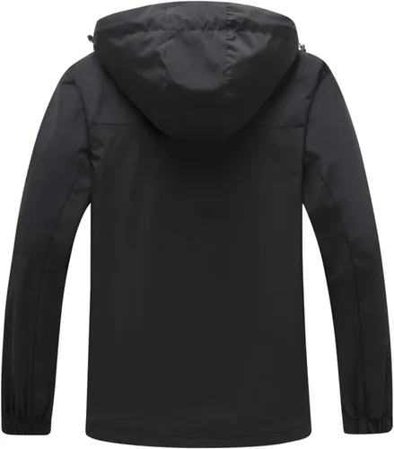 Miniatura 22 de GIISAM Chaqueta de lluvia para hombre, impermeable, ligera, para exteriores, rompevientos con capucha