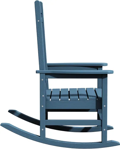 Miniatura 10 de KINGYES Mecedoras de polietileno de alta densidad para exteriores, sillas mecedoras para patio con soporte de 330 libras, balancín suave para porche