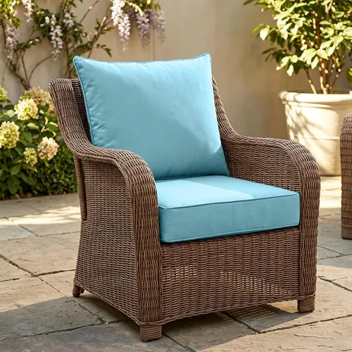 Miniatura 7 de EAGLE PEAK Juego de cojín para asiento profundo de patio al aire libre, 25 x 25 x 5 pulgadas, cojín de respaldo para silla de 2 piezas, juego de 2