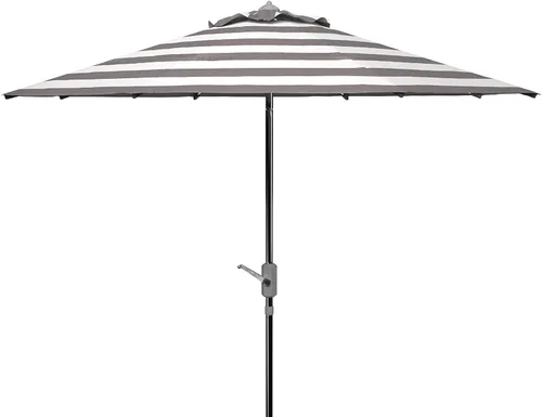 Miniatura 2 de SAFAVIEH Colección al aire libre Iris Fashion Line Auto Tilt Paraguas de 9 pulgadas 2-Gris/Blanco