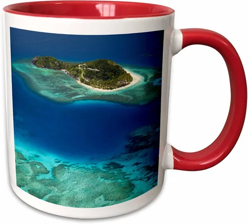 Miniatura 7 de 3dRose Danita Delimont – Fiji – matamanoa Isla, Arrecife de Coral, Mamanuca Islands, Fiji – oc01 dwa0165 – David Muro – Tazas, Negro/Blanco