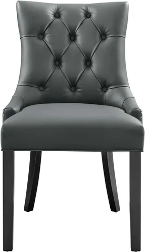 Miniatura 4 de Regent - Silla de comedor de cuero vegano copetudo en color gris